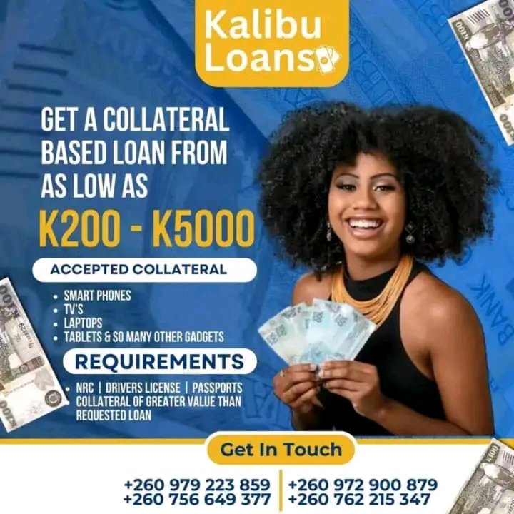 Flexible Soft Loans Are Here Making All Your Money Problems Disappear From as Low as K200 to K5,000🔥👌

Call or WhatsApp us today at 0972900879,0979223859, 0756649377 or 0762215347 to get started!