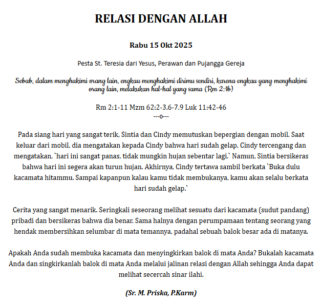 renungan katolik 🌿 (@sabda_kehidupan) on Twitter photo 
