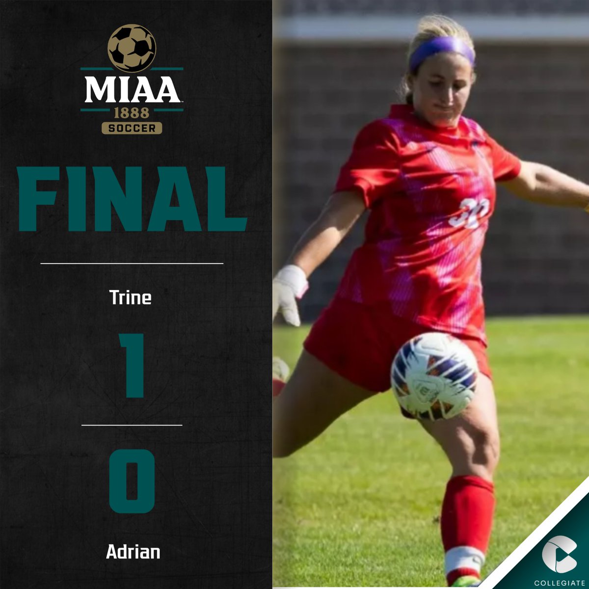 #D3MIAA Women's Soccer Scores | October 14, 2025 ⚽

#MIAAwsoc #GreatSince1888 <a href="/AdrianBulldogs/">Adrian College Athletics</a> <a href="/gobrits/">Albion Athletics</a> <a href="/CalvinKnights/">Calvin Knights</a> <a href="/HopeAthletics/">Hope College Athletics</a> <a href="/khornets/">Kalamazoo College Athletics</a> <a href="/OlivetAthletics/">The University of Olivet Athletics</a> <a href="/smcbelles/">Saint Mary's Belles</a> <a href="/TrineAthletics/">Trine Thunder</a>