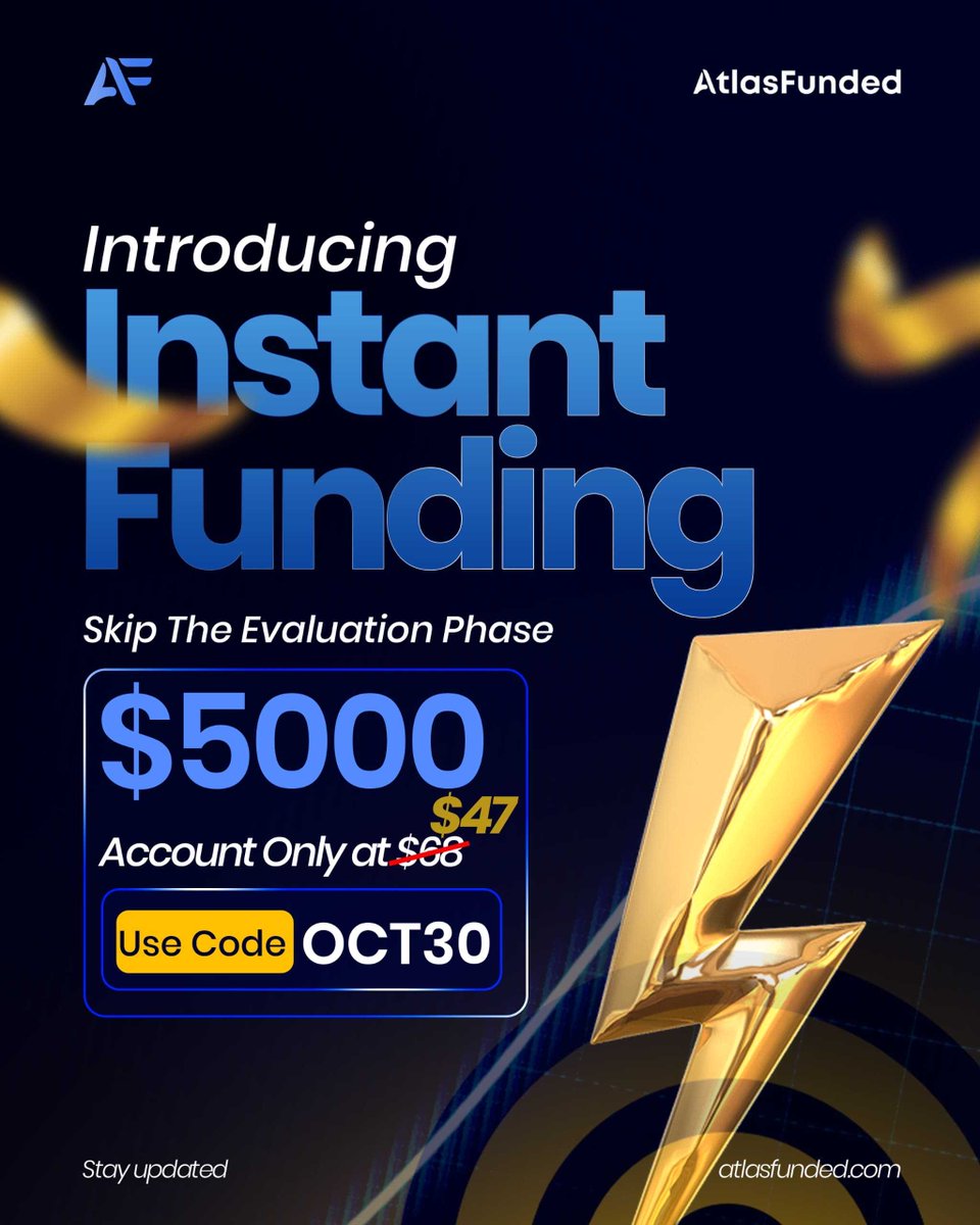 30% OFF All Instant Accounts  - Limited Time Only! ⌛

✅ All Accounts 30% OFF 
✅ 24 hours Payout Guarantee 
✅ MT5 and 2 other platforms

Get funded now ➡️ checkout.atlasfunded.com/ref/183/