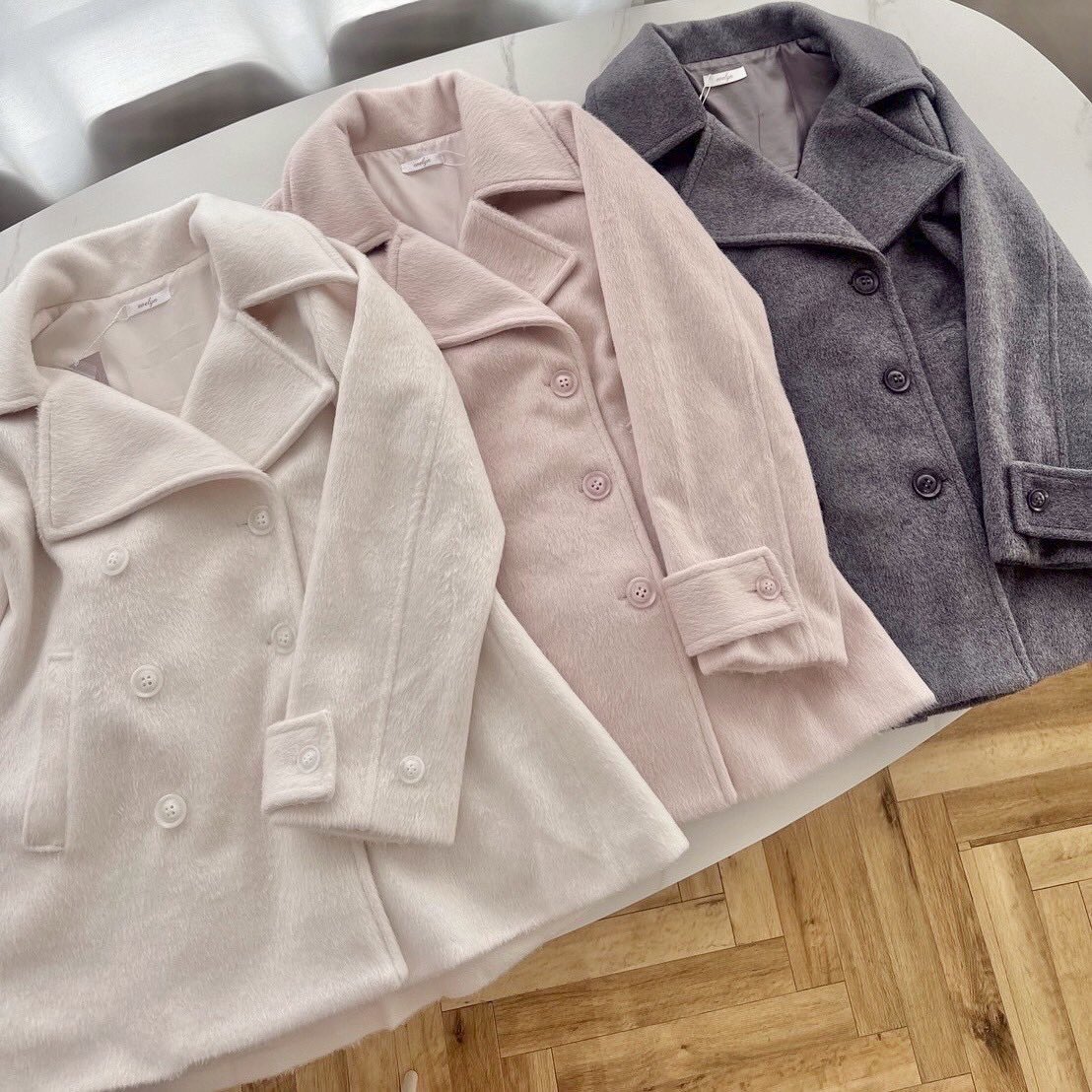 evelyn シャギービッグカラーPコート evelyn エブリン シャギービッグ