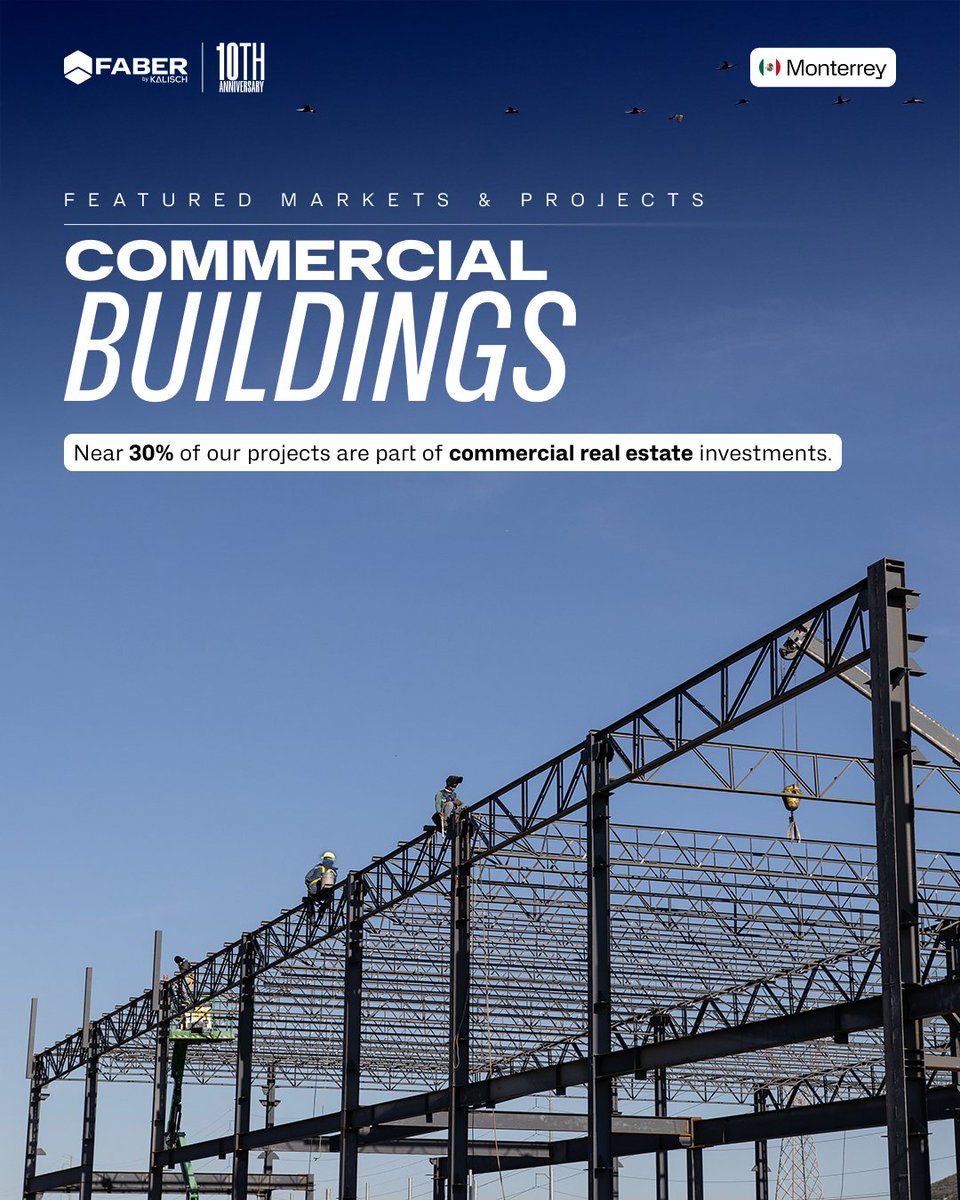 Being involved in the fabrication and development of commercial businesses for 10 years has helped us understand the complexity and unique needs of every project. Learn about our commercial projects at faberkalisch.com #steel #metal #commercial #building #monterrey