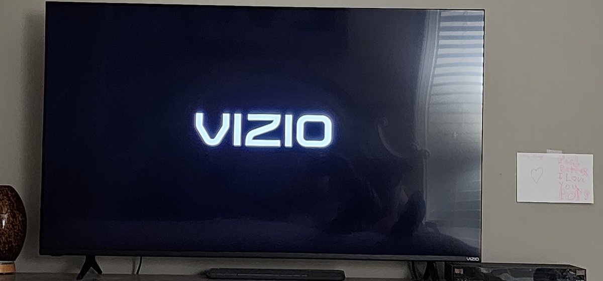QlikDork's tweet photo. @VIZIO is so proud of their blank screen it's all I get to see. Don't you just love technology where instead of changing channels you get to move furniture and unplug stuff to "reset" it? If you are every on the market ... ignore this garbage. https://t.co/tlzQ0Y81lT