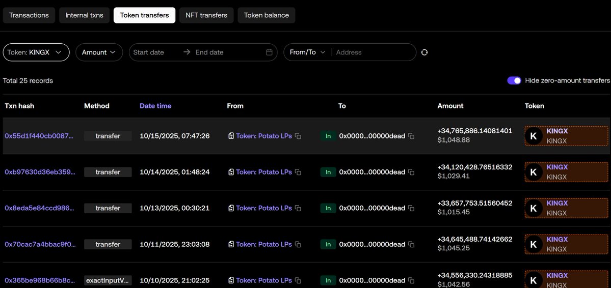 🔥The burn keeps going!
Yesterday, another 34,765,886 $KINGX went up in flames 💥
Not burning for nothing — every burn makes it rarer and more valuable.
This is fire, brothers! 🔥🔥

#KINGX #KeepBurning #OKB #XLayer