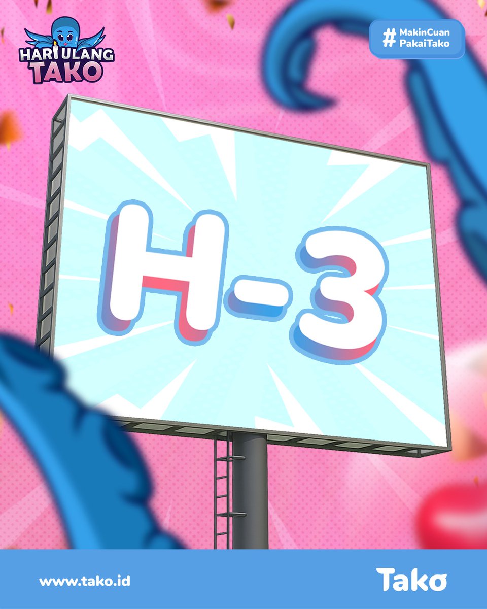 takodotid's tweet photo. 3 Hari lagi menuju HUT Tako!!
MinTako mau ngasih tau juga nih kepada Takofams. Besok tanggal 16 dan 17 Oktober, MinTako akan menghilangkan angka votingnya, biar kalian makin penasaran sama pemenangnya ππ
#PakeTako #HUTTako #HariUlangTako #VotingTako https://t.co/OGCpKDdQ3M