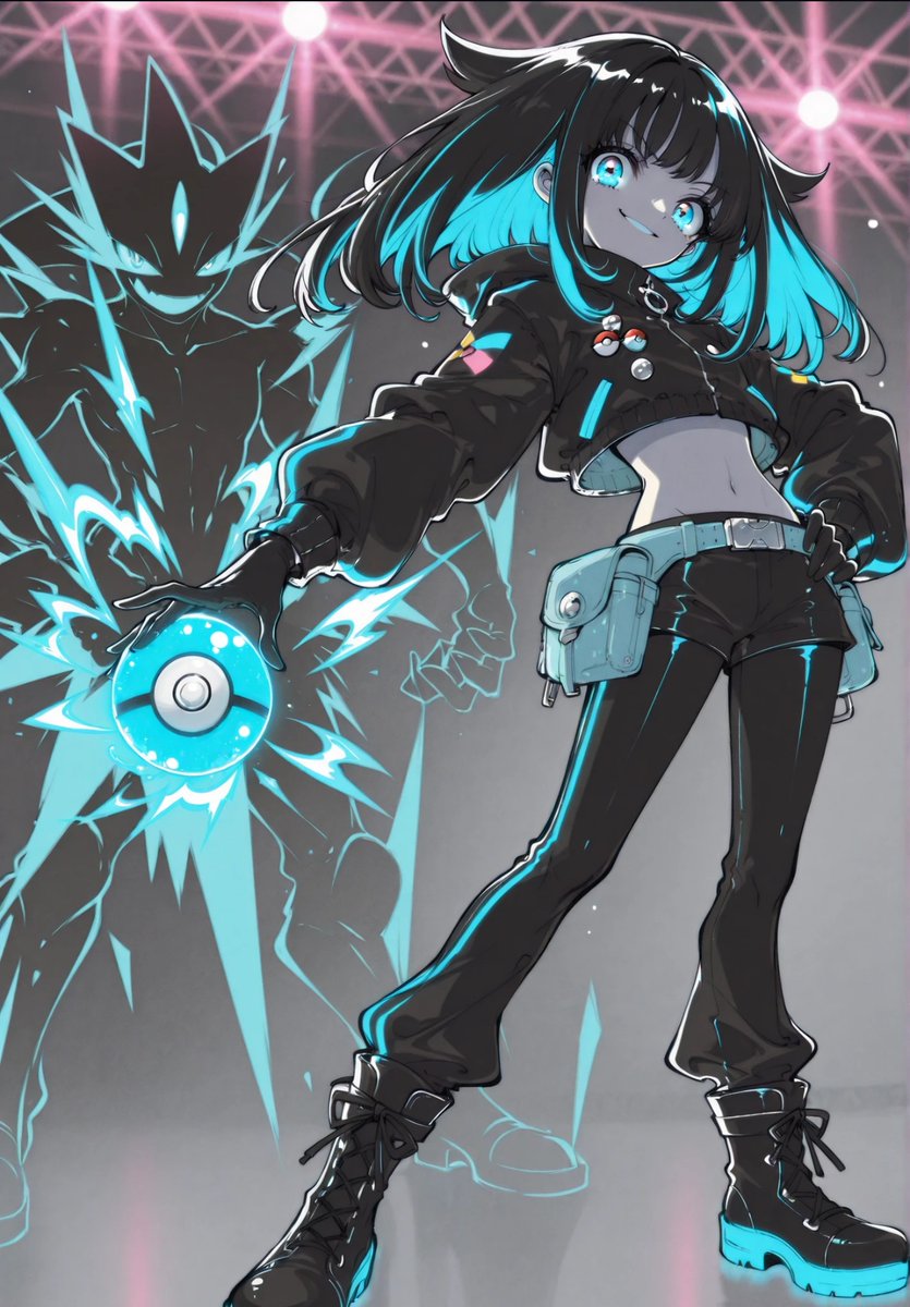 chimu_chimu_c's tweet image. さぁ、夜の戦いの始まりだ！
#AIart 
#AIイラスト︎ 
#ポケモンAZ