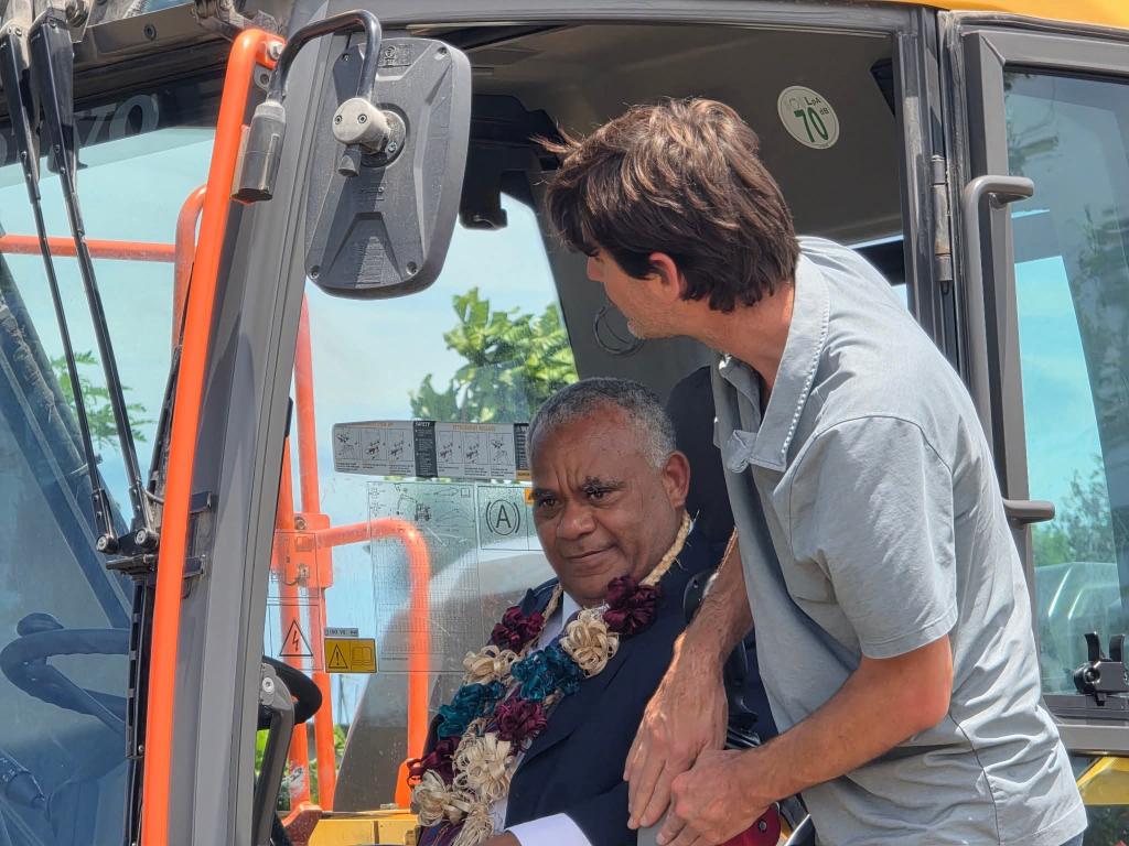 Prime Minister Jotham Napat delivers official remarks to mark the groundbreaking of Port Vila Central Police Station Development Project funded by the Government of Australia. He says the new Station is more than bricks and mortar. It is a symbol of more than 20 years partnership