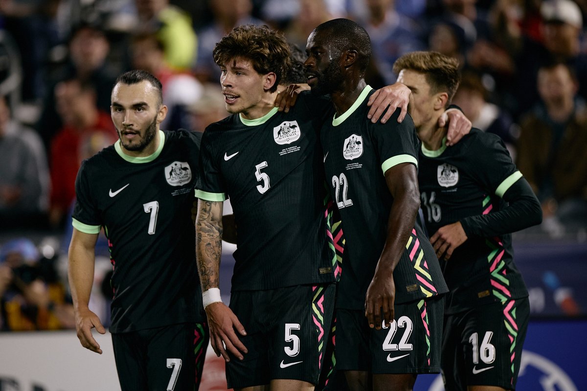 Socceroos's tweet image. Bish bash Bos 🔥

#Socceroos #USAvAUS #ForeverGolden