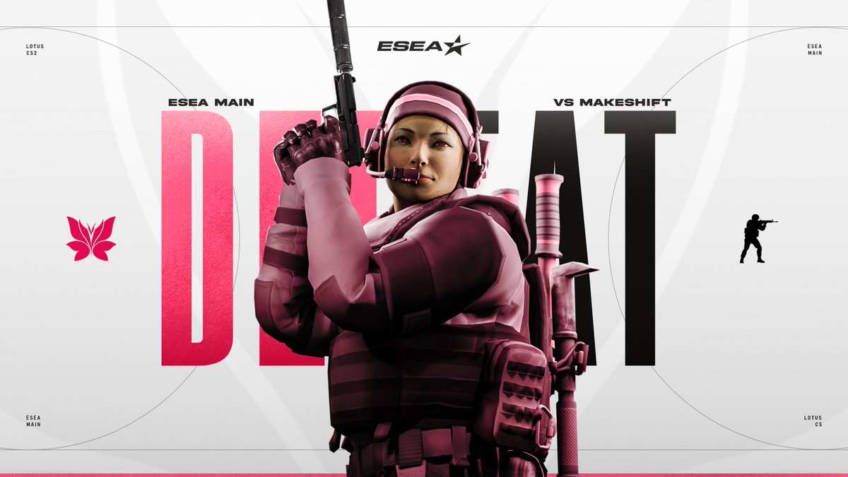 LOTUSCS2's tweet photo. GGs to #makeSHIFT
Unfortunately we go down to 2-1 after our first loss of the season today
Catch us back here Thursday for our next match!
#BloomingTalent🪷| #ESEA https://t.co/ETLlcFtuWt