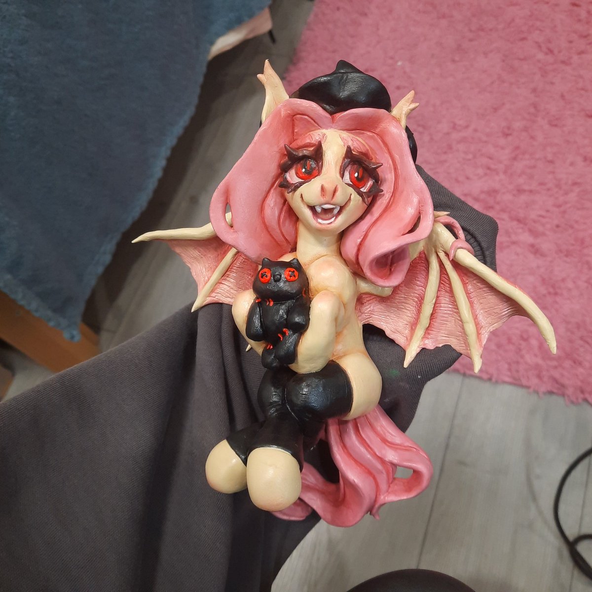 armand00ll's tweet photo. I'm still actively working on creating a handmade Flutterbat figurine, and I can already say that I'm in love with it. You can pick her up for $750 with payment on boosty!! If u interested, u can contact me through the write to me on Discord-bobochka#9418  >w< 
#Flutterbat #mlp https://t.co/IZzEKYaEjF