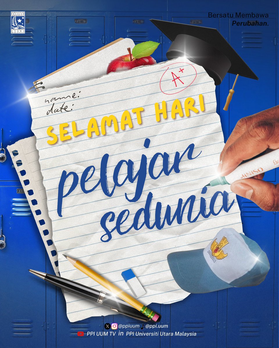 ppiuum's tweet image. Hari ini kita memperingati Hari Pelajar Sedunia 🎓🌍
Sebuah momen untuk merayakan semangat, perjuangan, dan dedikasi seluruh pelajar di seluruh dunia dalam menuntut ilmu dan membawa perubahan positif bagi masyarakat.