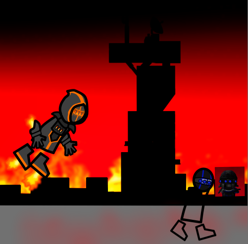 Dominator19800's tweet photo. i never finished this but awhile back i was making a furnace version of my madness oc and i made a scene of them chasing my friend @_MURD3RF4CE_'s character

unfortunately i lost the file but seeing bonely say this made me think it'd be cool to show :)

@__Exptic 
#Romeosweep https://t.co/BAiCJriLRV