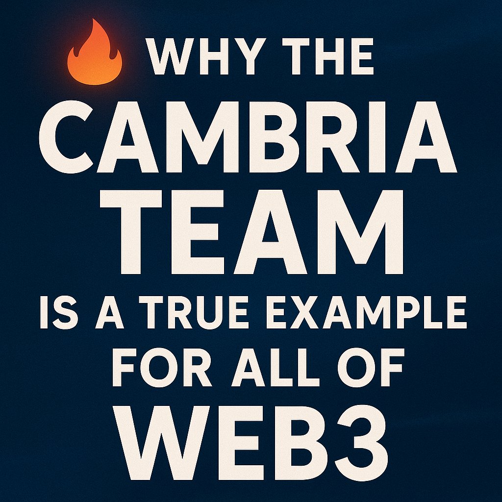 🔥 Why the Cambria team is a true example for all of web3

In a world where 90% of web3 projects chase quick profits and forget about their community a month after launch, Cambria does the exact opposite.

This team isn’t just building a game - they’re building an ecosystem where