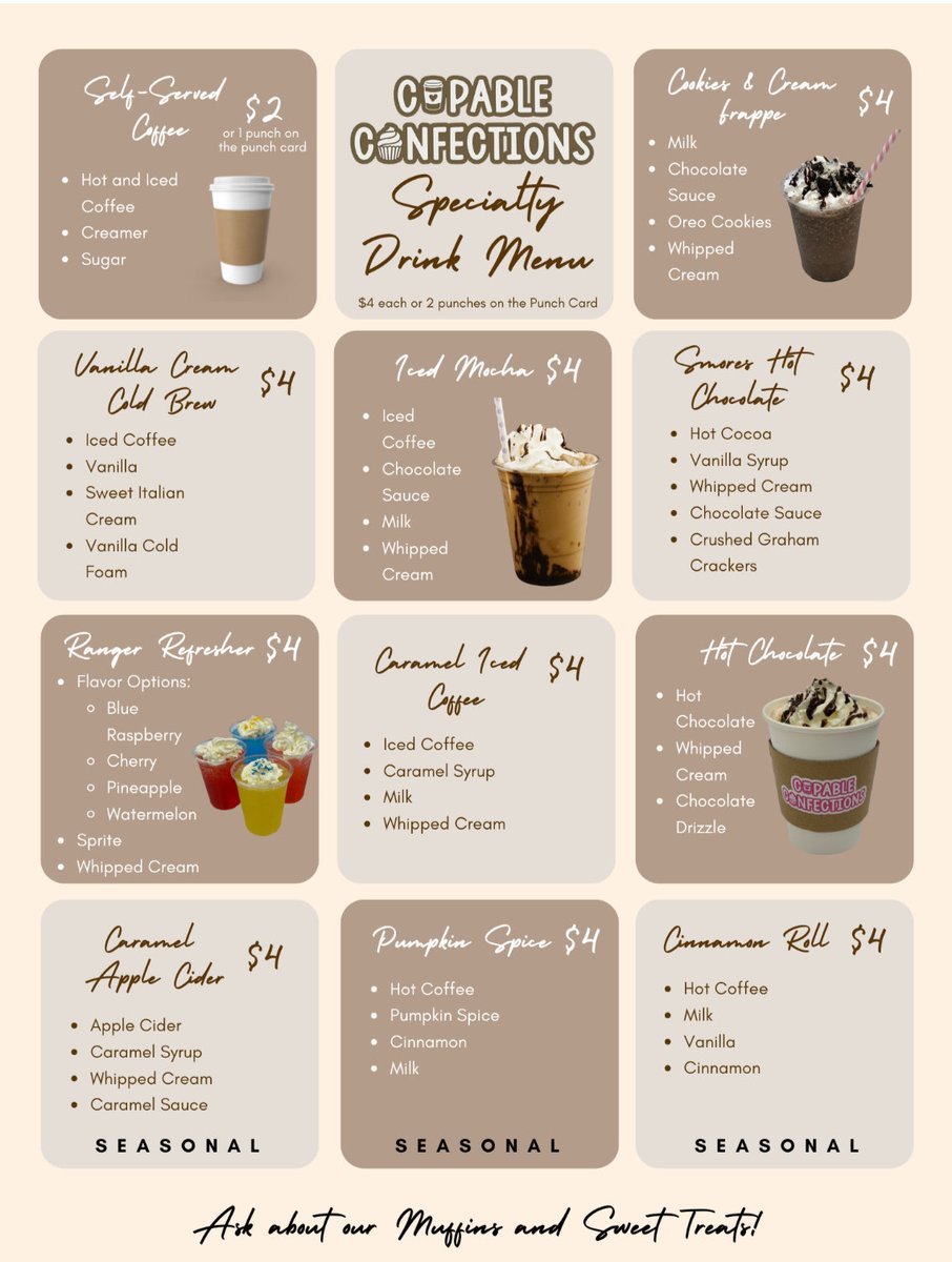 AbleNotLabel's tweet image. Today, we launched the expansion of Capable Confections!  ABLE students have been working hard to perfect the specialty coffee menu - now available to NRHS staff &amp;amp; students! From fresh brews to sweet treats, this crew continues to brew independence &amp;amp; bake the world a better place