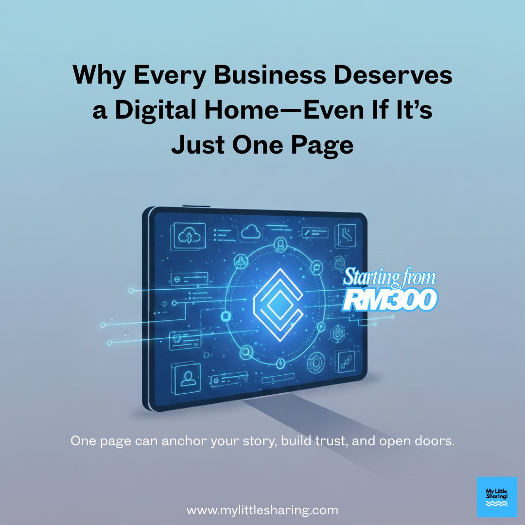 mylittlesharing's tweet image. Every business deserves a digital home.
Even if it’s just one page.
Because clarity beats complexity—every time.
DM for details.

#SMETools #DigitalEmpowerment #SMEstrategy