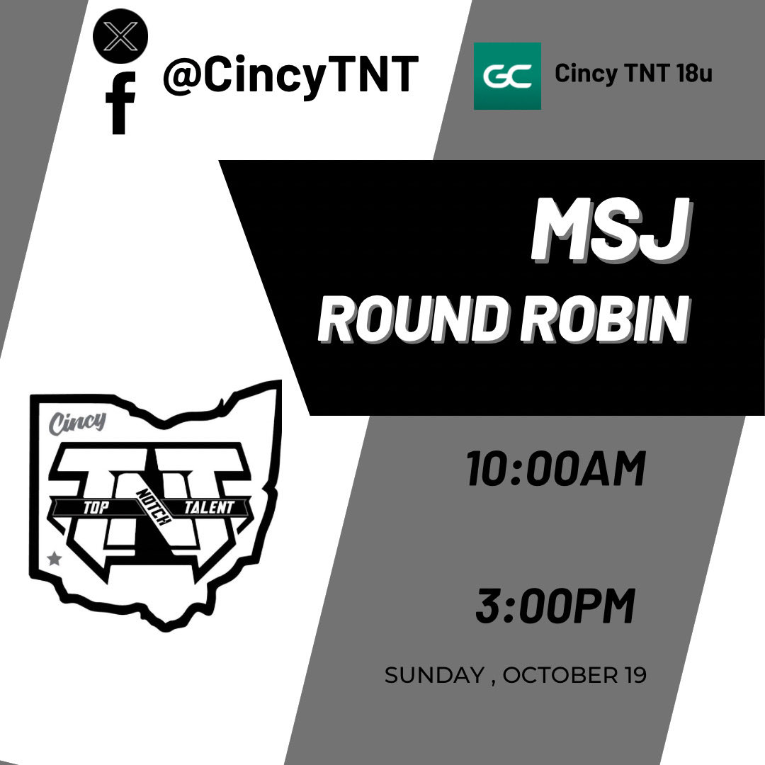Catch <a href="/CincyTNT/">Cincy TNT</a> at Mount St. Joesph University this weekend! Here is our schedule! <a href="/MSJSoftball/">MSJ Softball</a> <a href="/Coach_Goderwis/">Beth Goderwis</a>
