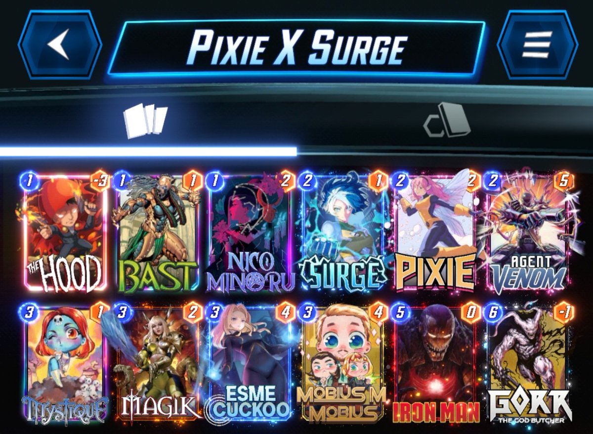 27th Infinite Rank done !😰

The 90s is by far the hardest part...
From 93@96ish Pixie X Surge
From 96@100 Auto-JO (with Armor for Killmonger)

It has been a while since I saw  so many Destroy deck
Good luck everyone
#MarvelSnap