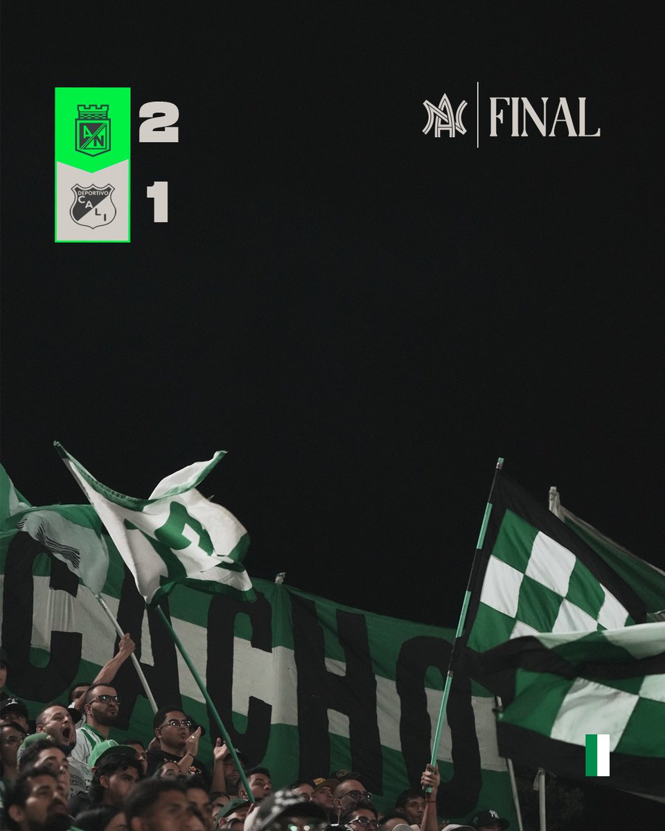NAL 🆚 CAL |⏱️| 90+5' | 2-1 | Finaliza el partido. Victoria para Nacional.

#MinutoAMinutoVerdolaga🇳🇬