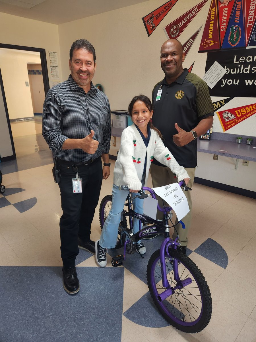 1st 9 weeks Perfect attendance bike winners!! #THEDISTRICT #AttendanceMatters #CONGRATULATIONS 🥳🥳