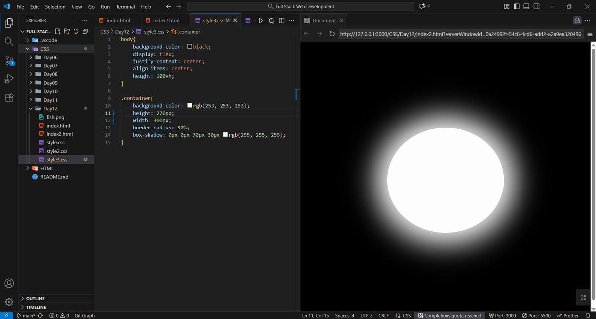 pawan_bisht777's tweet image. 11. CSS Responsive Effects! ✨ Media Queries + Box Shadow + Overflow
📍Topics:
✅ Media Queries: Mobile-First Design
✅ Box Shadow: Depth & Effects
✅ Overflow: Content Control
Notes: notion.so/CSS-Case-Cade-…
Github: github.com/IamPawan777/Fu…
#CSS #Responsive #CodingChallenge