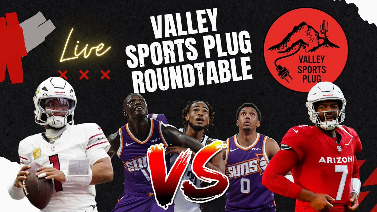 Time To Have The Quarterback Conversation 🎙️

The Roundtable Returns TONIGHT @ 7:45 PM MST ⏰

youtube.com/live/T3o0WzEkj…

Miss The Livestream? Playback Always Available On Valley Sports Plug YouTube Channel &amp; Podcast Streaming Services 📺

#arizonacardinals #nfl #phoenixsuns #nba
