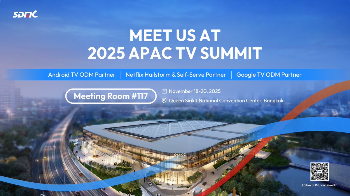sdmctech's tweet image. Join us at the 2025 APAC TV Summit!

As an official partner of Android TV, Google TV, Netflix, and Google Cloud, we&apos;ll show you how our AI Home solution helps operators capture new service-based revenue

👋 Secure your meeting today: en.sdmctech.com/contact-us/ser…

#APACTVSummit #SDMC