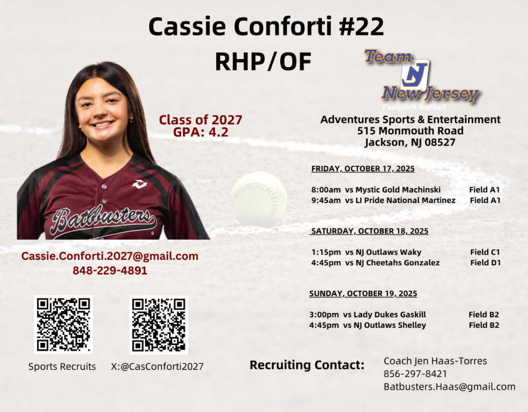 Team NJ Schedule!! 💜🥎 

<a href="/SBRRetweets/">Softball Recruiting Reposts</a> <a href="/BatbustersHaas/">NJ Batbusters Haas</a> 
<a href="/CoastRecruits/">Coast 2 Coast Recruits</a> <a href="/ExtraInningSB/">EXTRA INNING SOFTBALL</a> <a href="/IHartFastpitch/">I❤️Fastpitch</a>