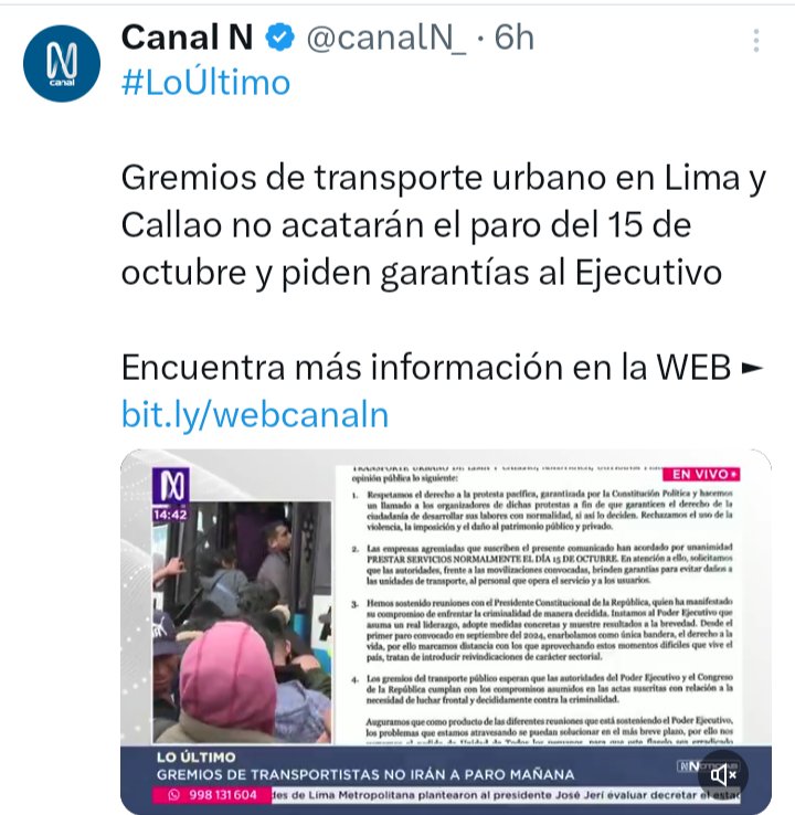 roeperu's tweet image. Gremios de transporte Urbano de lima y callao, le dicen NO AL PARO DEL 15 DE OCTUBRE.
Los peruanos queremos es seguridad para trabajar y seguridad para nuestras familias 🇵🇪