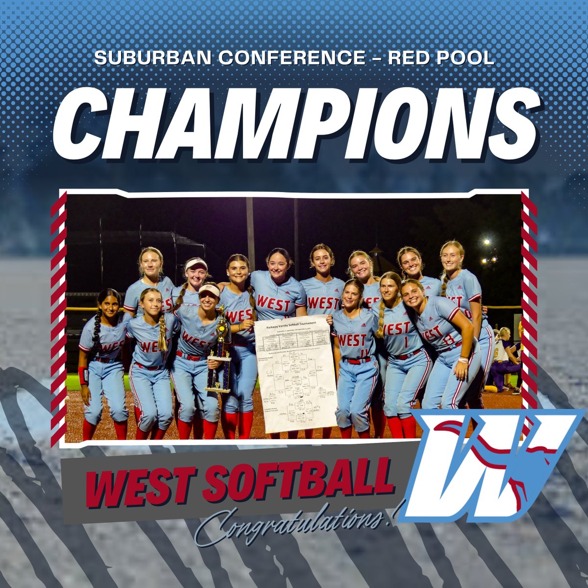 pwestsoftball's tweet image. With tonight&apos;s win over Parkway South, the girls end the regular season as Conference Champs!