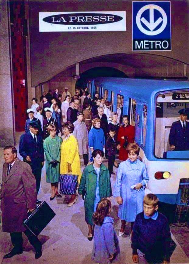 Il y a 59 ans aujourd'hui, le 14 octobre 1966, le métro de Montréal ouvrait ses portes. Le lendemain, le journal <a href="/LP_LaPresse/">La Presse</a> publiait cette image singulière en couverture de son supplément magazine du samedi.
(Gabriel Jacob FB)