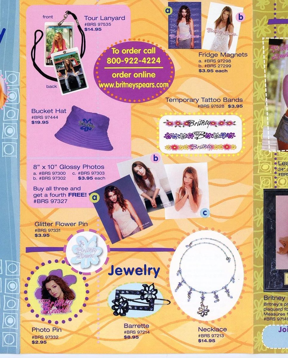 Britney Spears' official merchandise catalog from 1999 ❀࿐