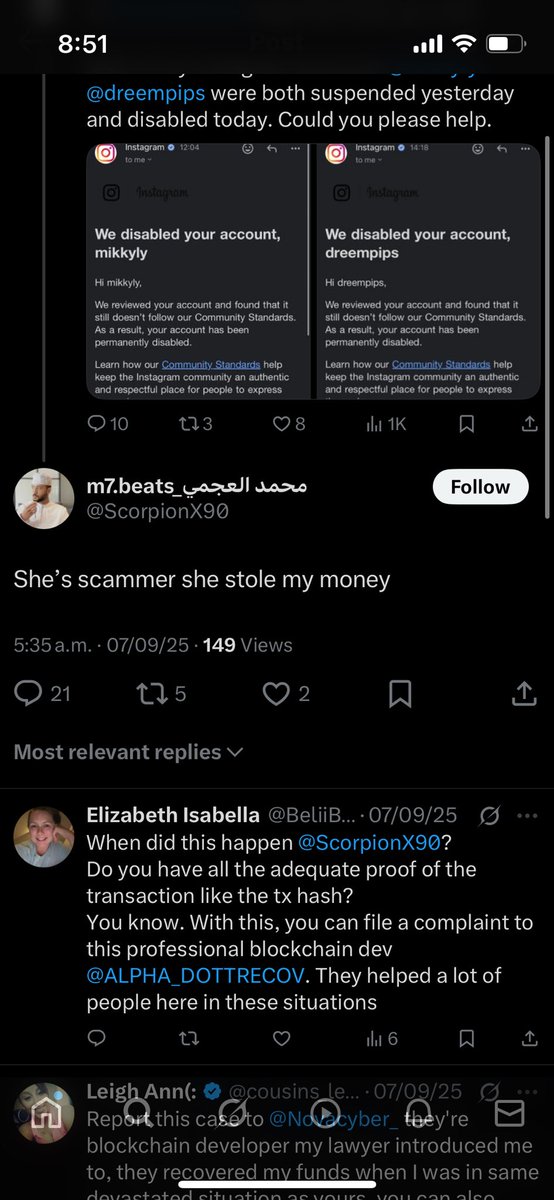neshquik's tweet photo. @ScorpionX90 hey, I saw your tweet about this . I’m sorry she scammed you, I wanted to ask if you managed to get your accounts back? https://t.co/EWS6XnUdvW