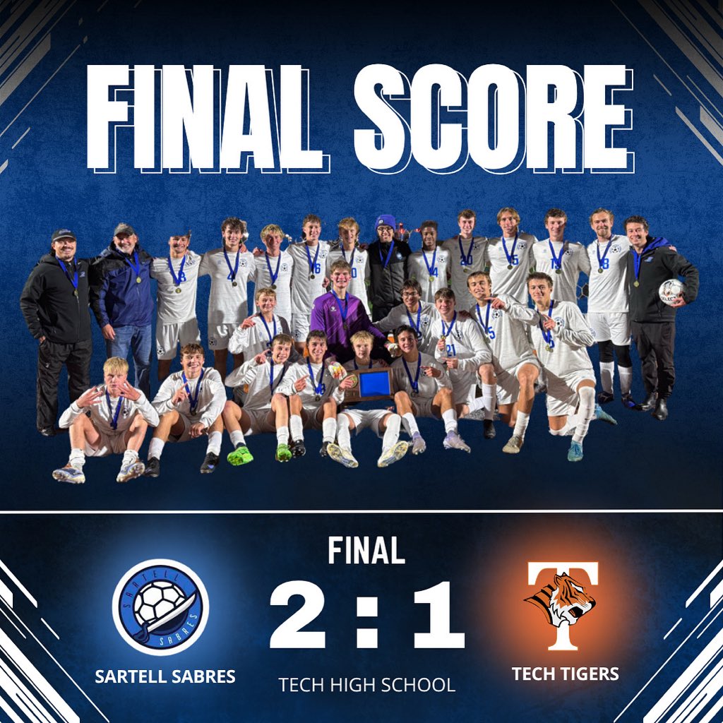 BSartellSoccer's tweet photo. THE BOYS DID IT!!! The Sabres took down the Tigers 2-1 in overtime! Your Sartell Sabres are Conference Chanpions, Section Champions, and first state appearance in 10 years!
⚽️Mcgee | ⚽️Thompson
GO SABRES ⚽️⚔️
#statebound #4thseed #theysleptonus #hagertatted #bleach https://t.co/T0jaJ8tK7G