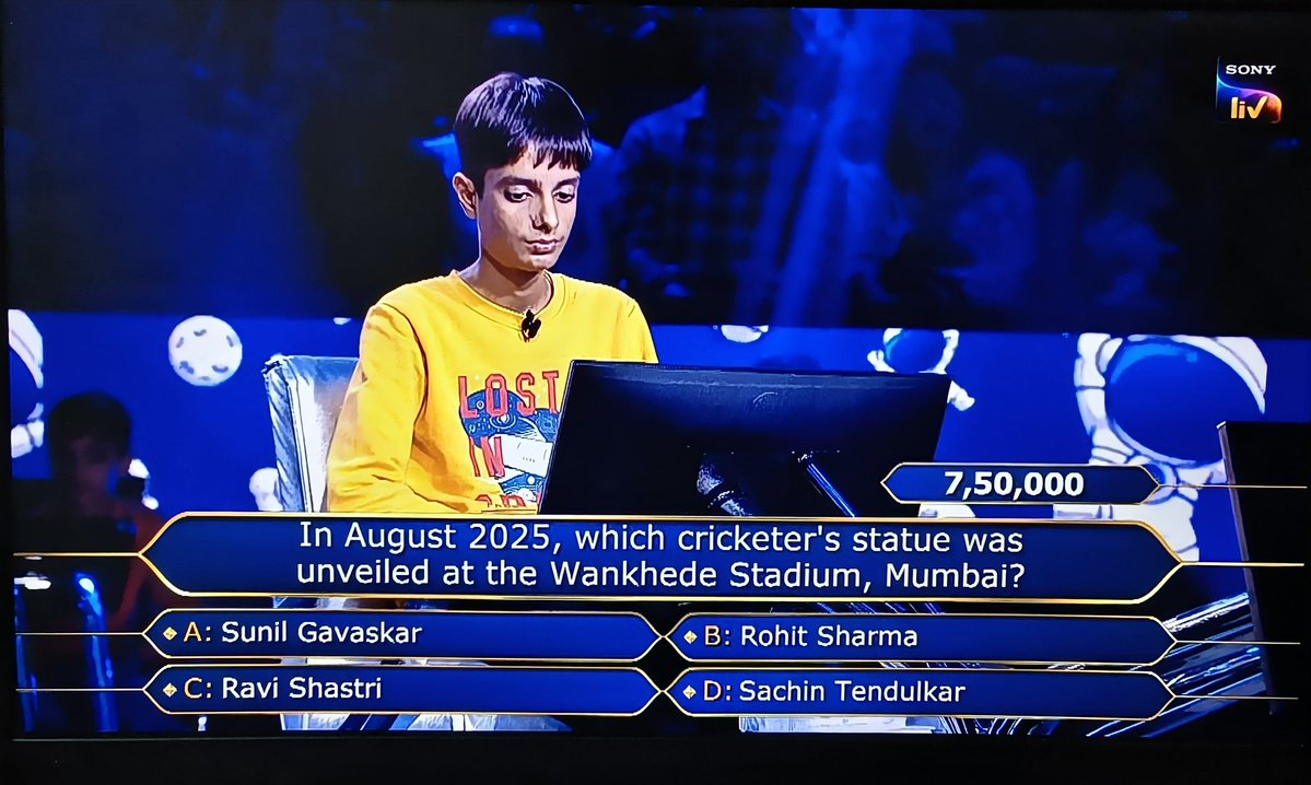 A cricket question in KBC for 7.5 Lakh. 🤯