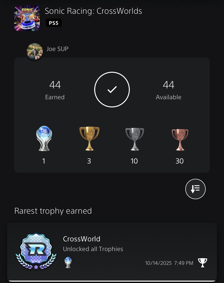 SUPProductions's tweet image. My thumb skin is falling off from holding the X button down #SonicRacingCrossWorlds #SonicTheHedgehog #sonic #sonicracing #platinumtrophy