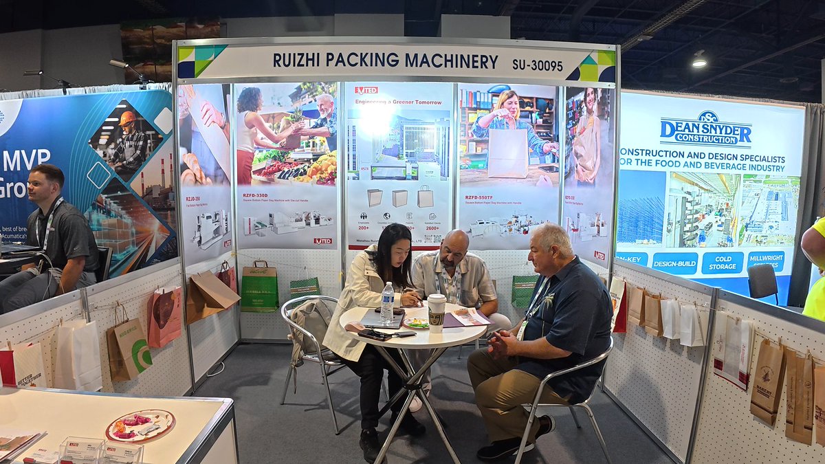 Ruizhimachine's tweet image. PACK EXPO Las Vegas 2025 successfully concluded. Thank you to all visitors who stopped by our booth SU-30095. We appreciate your interest and look forward to future cooperation. 

#paperbagmachine
Contact us
Email:sales@wzruizhi.com
Learn more: mted.com