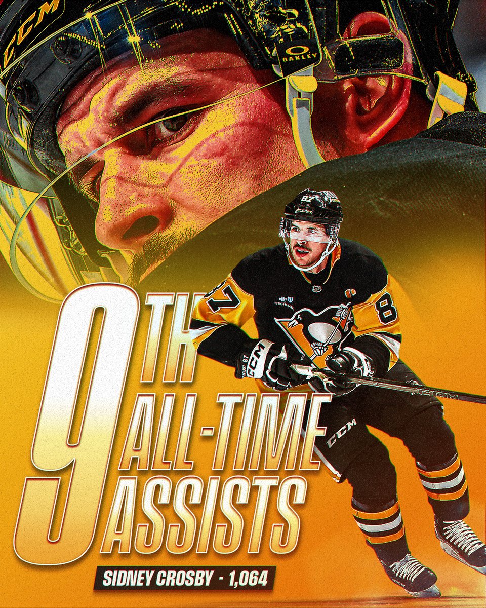 NHL's tweet image. ANOTHER MILESTONE FOR SID 🙌

Sidney Crosby now sits ninth all-time in career assists! #NHLFaceOff