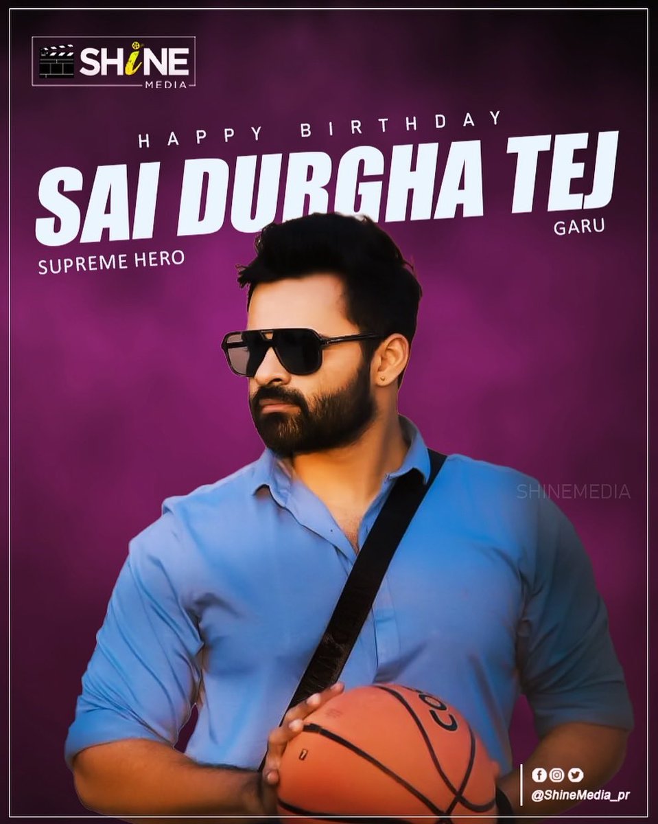 PrShinemedia's tweet photo. Happy Birthday To Our Dearest Mega Supreme Hero SaiDurghaTej @IamSaiDharamTej Anna ♥️🎉💥
Wishing You A Very Happy Birthday Anna 🥳
- Harsha From Tirupati
#HBDSaiDurghaTej #HBDSaiDharamTej #hbdsdt #telugufilmnagar #supremeherosaidharamtej #hbdsaidharamtej https://t.co/3YuhANjgb4