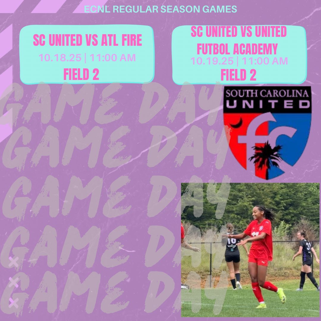 TalashiaHarris's tweet photo. We are finally back at home!! Can’t wait to play this weekend! always looking for 6 points…let’s go united!🙌🏽⚽️#scufc #ecnl #6points #homegame
-
-
-
@imyouthsoccer @ecnlgirls @scunited_fc @gamecockwsoccer @ugasoccer @gatorssoccer @orlpride @thenccourage @allymwatt https://t.co/s7VMekfYjX