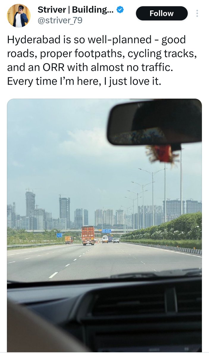 Srinivas శ్రీనివాస్ श्रीनिवास-🚩🇮🇳 బాబీ / శీనూ (@abodeoflakshmi) on Twitter photo Hyderabad is not ORR; 
ORR is not Hyderabad! Hyderabad is not ORR; 
ORR is not Hyderabad!