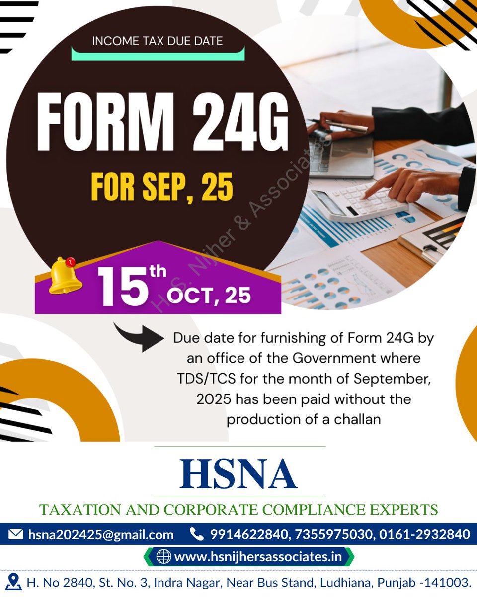 Hardeep26572255's tweet image. Form 24G #Form24G
#TDSCompliance
#TCSCompliance
#IncomeTaxIndia
#TaxCompliance
#TaxProfessionals
#IncomeTaxUpdate
#FileOnTime
#TDSReturn
#TCSReturn