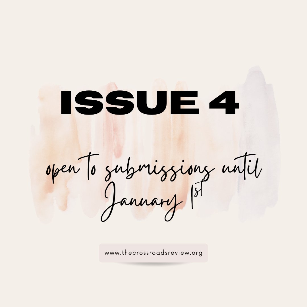 we are FINALLY onto issue 4!!

youth writers and artists, send us your stuffff

#fiction, #art, #poetry, anything!

click link in bio for submissions guidelines!

#writing #callforartists #callforsubmissions #literaryjournal #photography #writingcommunity #callforwriters
