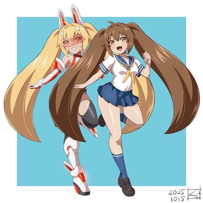 1/2
CG集のキャラ立ち絵。

変身シーンを入れたかったので、

①変身前 ②中間 ③変身後

の立ち絵作りました。 