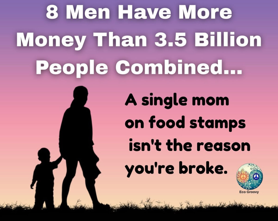 Yet some of you will vote to continually take from her to ensure those eight men that could never spend all of the money they already have, get more of hers.