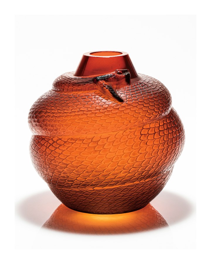 ラリックMARTINETS花瓶（欠け有）高24.6㎝東Y7-0808⭐︎1Fトヒコ