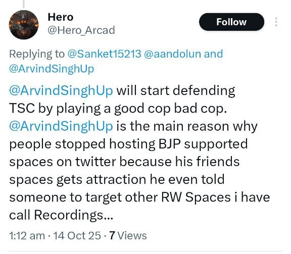 WhyTheLetter_S's tweet image. आत्ममुग्ध आंटी गैंग को लगता है अट्रैक्शन होता है 😂
हम 2021 मार्च से spaces कर रहे है..किसी को भी बदनाम करने लगते है टैग करके और रिकॉर्डिंग बाज बनके ।
