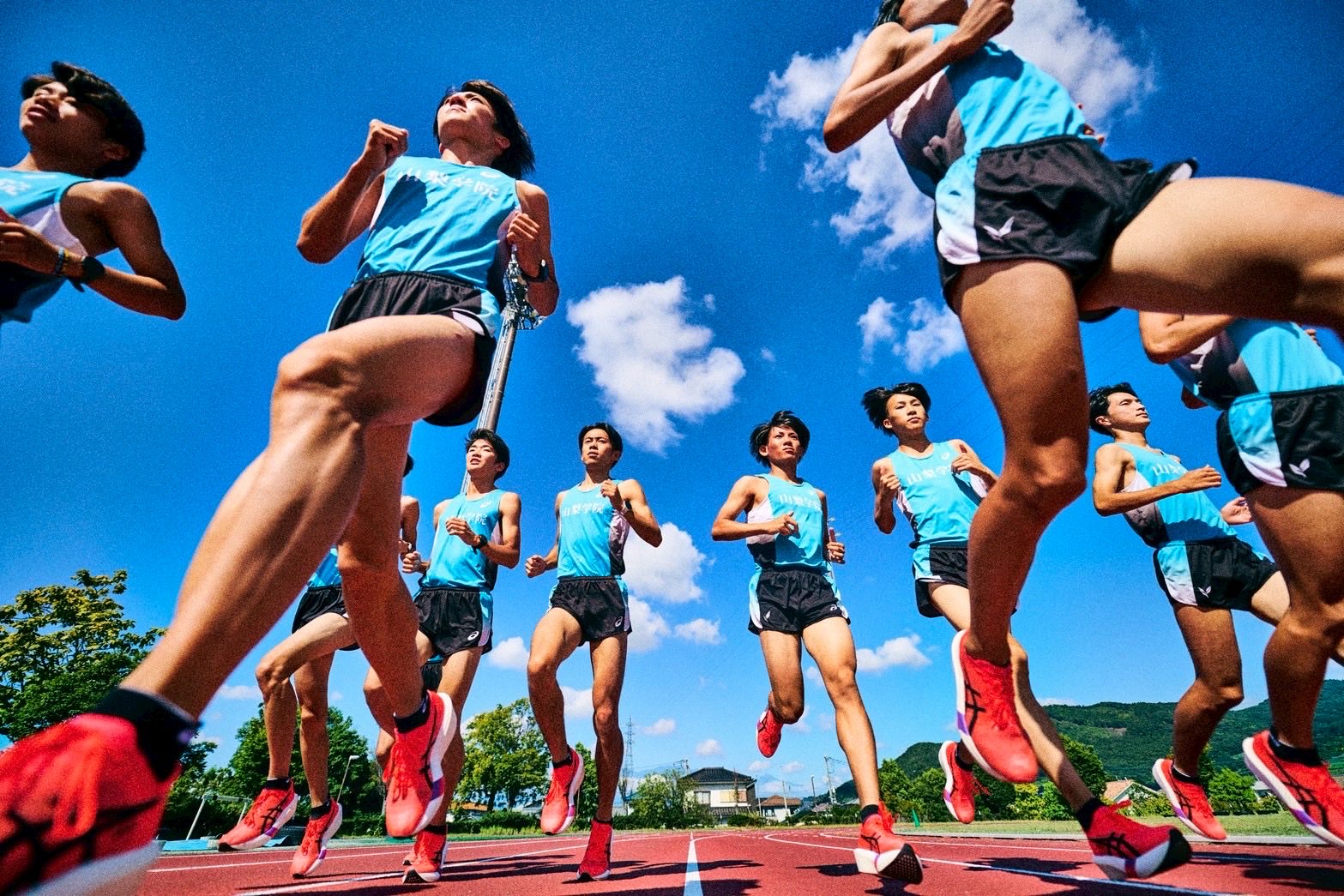 山梨学院大学　陸上競技部　駅伝　アシックス　ジャージ　指定チームウェア 山梨学院大学 陸上競技部 駅伝 アシックス ジャージ 指定チーム