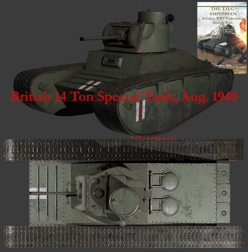 The story of one of the more unusual British assault tank ideas from WW2 is out now on Amazon - 'The TOG Amphibian', or, more correctly, the '14-Ton Special Tank' was designed to assault an enemy coming from under the water.
amazon.com/dp/B0FMFQZLR9