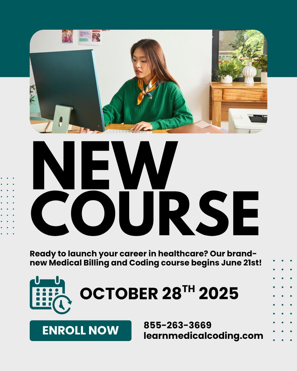 Learnmedcoding's tweet image. Kick off your healthcare career with our live Medical Billing & Coding course starting October 28th! Learn in real-time, gain practical skills, and get certification-ready. Secure your spot now at learnmedicalcoding.com!