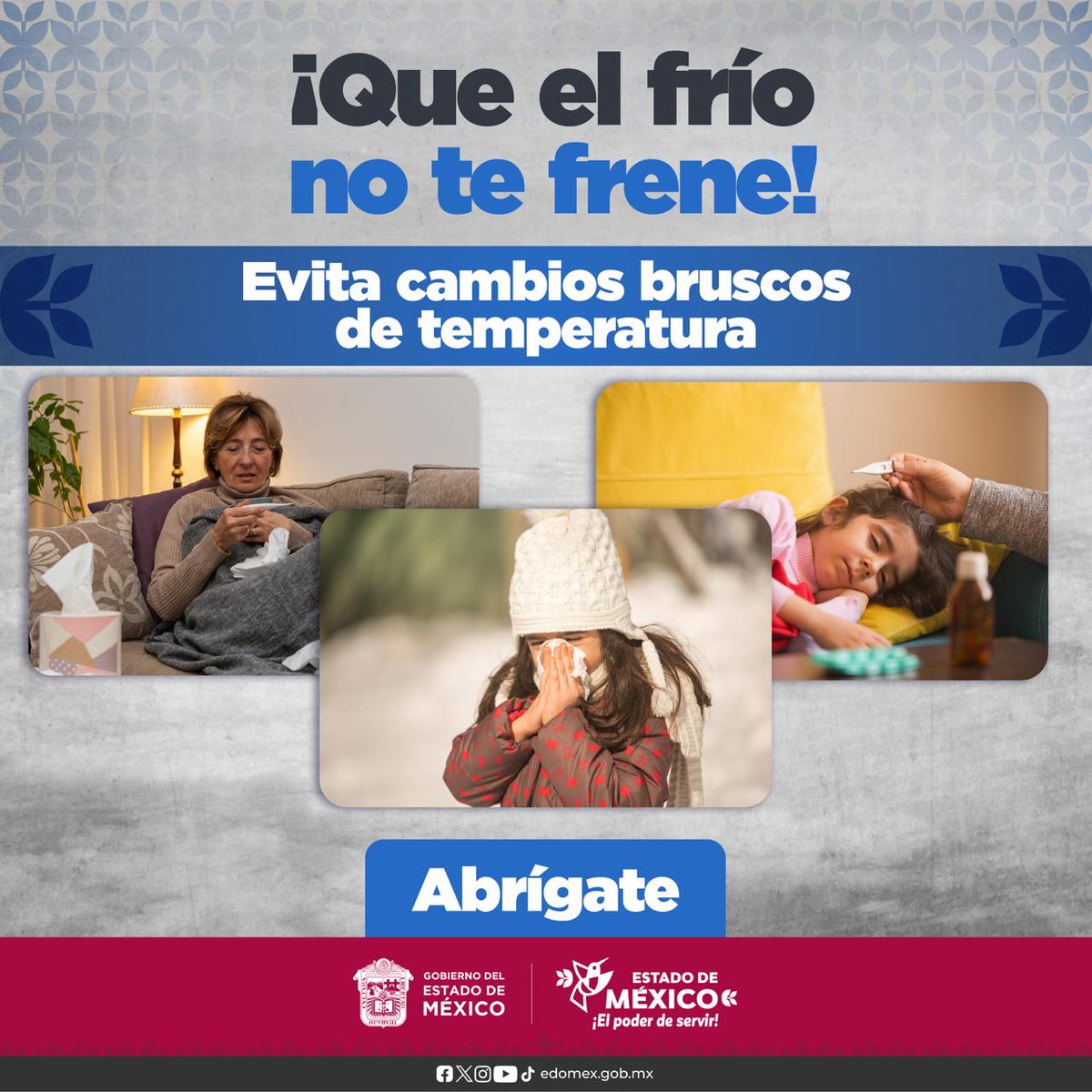 IMEPI_Edomex's tweet image. Al salir de un lugar caliente, debes cubrirte boca y nariz para evitar aspirar aire frío. Recuerda que los cambios bruscos de temperatura pueden afectar el sistema respiratorio, volviéndolo más propenso a enfermedades e infecciones.
@Edomex #ElPoderDeServir